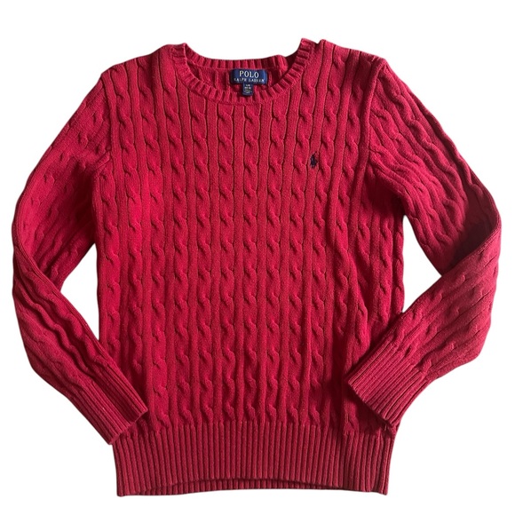 Polo Ralph Lauren Other - Polo by Ralph Lauren Red Cable Knit Sweater. Size 14-16
